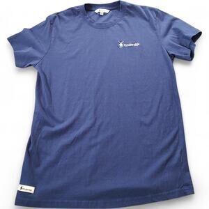 Kinderdijk Holland Windmill Short‎ Sleeve Blue T-Shirt Basic Embroidered Logo M